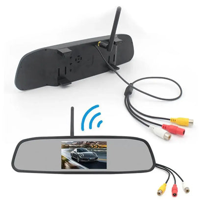 Rearview Mirror Camera Dvr 4.3-inch Rear View Mirror + Reversing Camera Wireless Car Reversing Camera Automobile Video Recorder eprolo