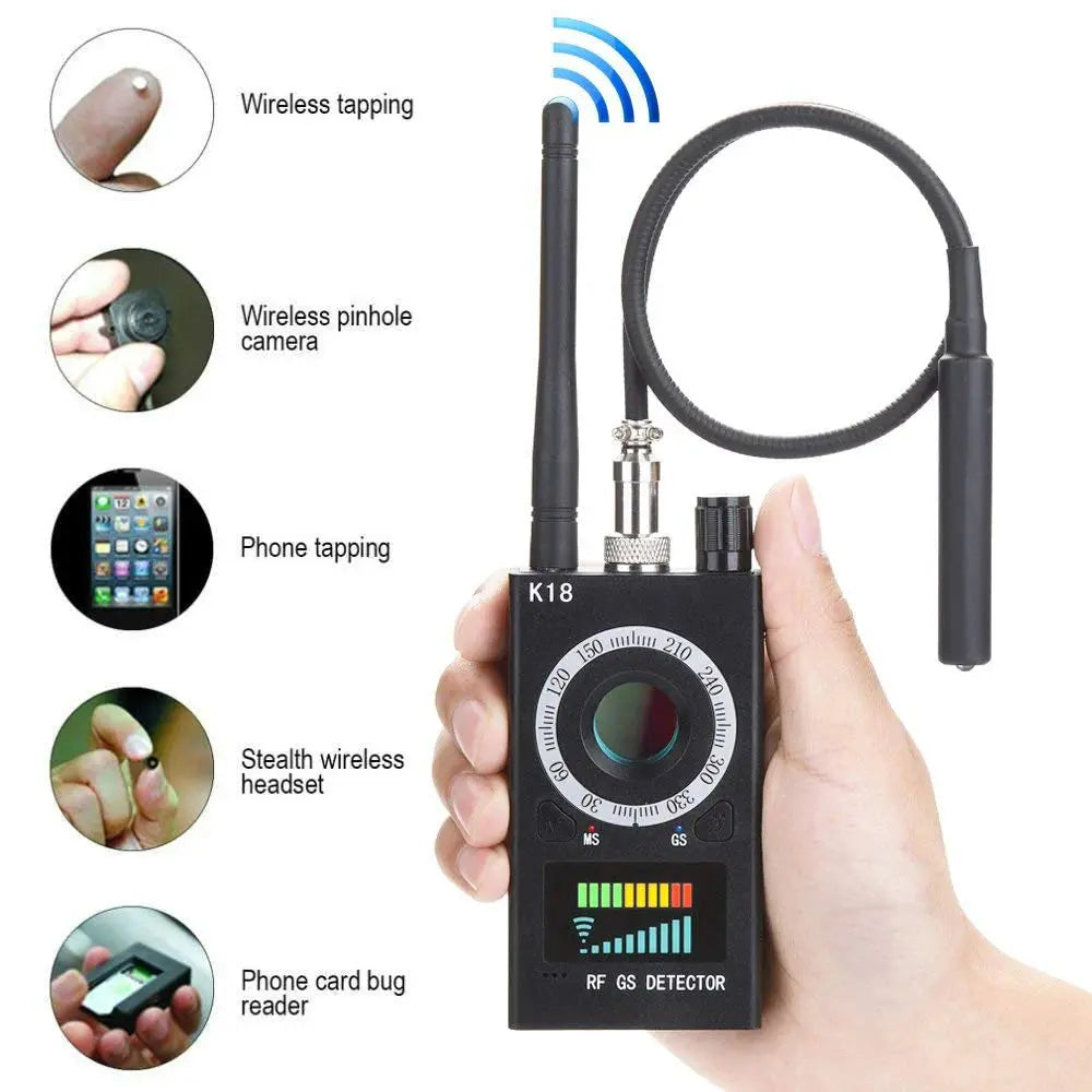 K18 Multi-function Anti-spy Detector Camera GSM Audio Bug Finder GPS Signal Lens RF Tracker Detect Wireless Products 1MHz-6.5GHz eprolo