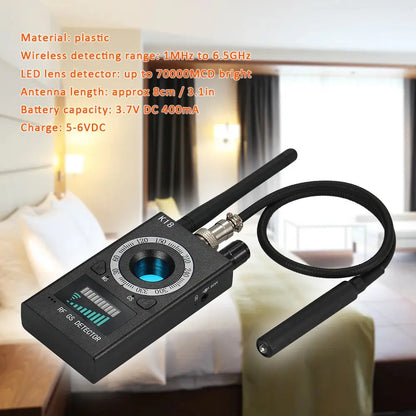 K18 Multi-function Anti-spy Detector Camera GSM Audio Bug Finder GPS Signal Lens RF Tracker Detect Wireless Products 1MHz-6.5GHz eprolo