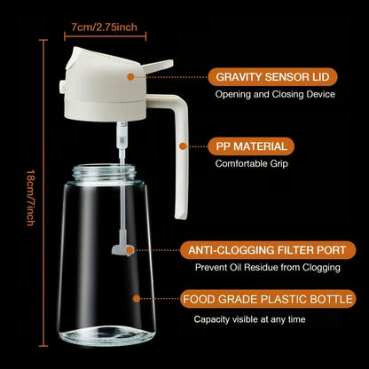 Spray for Olive Oil Dispenser Plastic 2 in 1 Oil Spray&Pour Oil Mister Bottle Cooking BBQ Baking  AirFryer 500ML for Oil Bottles