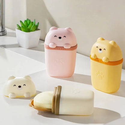 Cartoon Bear Portable Soap Dish Sealed Storage Reseller