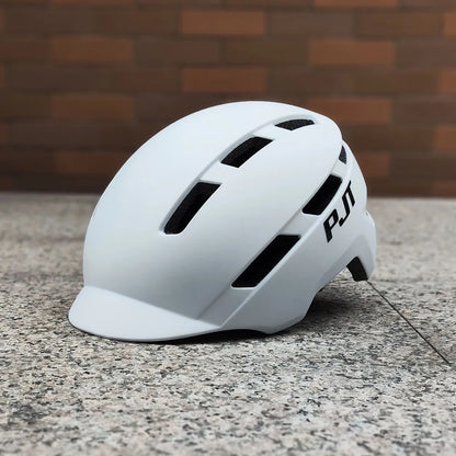 PJT New Cycling Helmet In-Mold Mountain Road USB Rechargeable Taillight Bicycle Bike Helmets Sports Safe Hat MTB Cycling Helmet