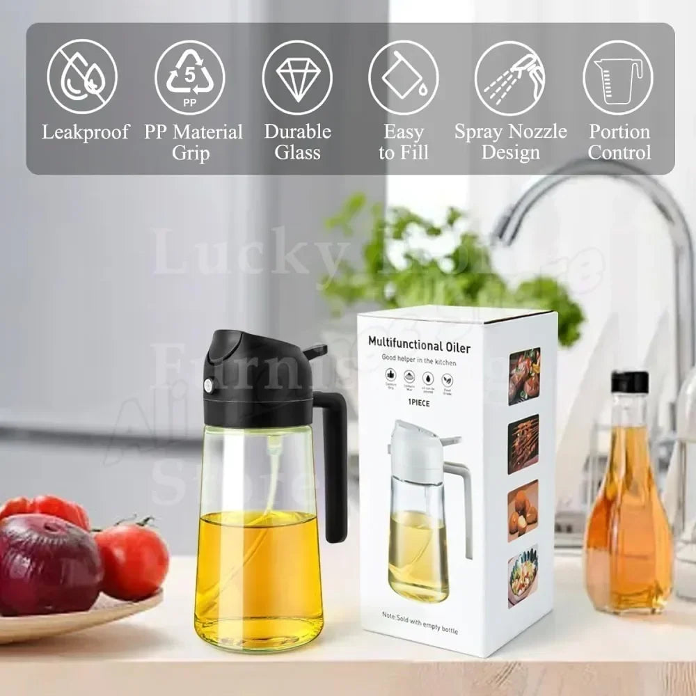 2/1pc Oil Sprayer Spray for 2 in 1 500ml Oil Sprayer & Pourer Plastic Spray Bottle Kitchen Gadget Sets Accessories Camping BBQ