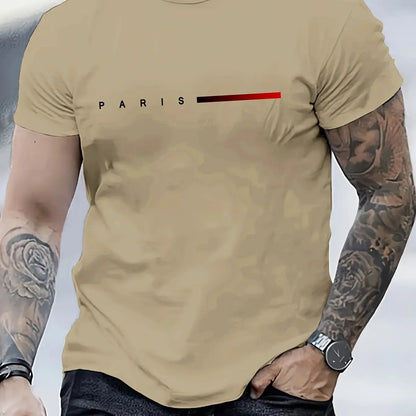 Men's 100% cotton summer loose PARIS Creative Letter Reseller