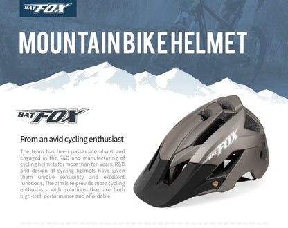BATFOX Bike Helmet Overall Molded Mountain Road Helmet Ultralight Men Bicycle Cycling Equipment DH AM Casco Ciclismo Bicicleta