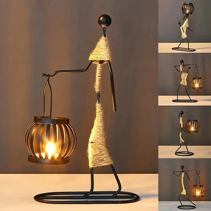Nordic Metal Candlestick Abstract Character Reseller