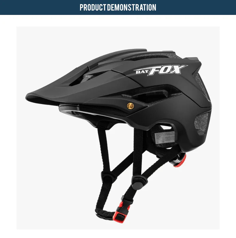 BATFOX Bike Helmet Overall Molded Mountain Road Helmet Ultralight Men Bicycle Cycling Equipment DH AM Casco Ciclismo Bicicleta