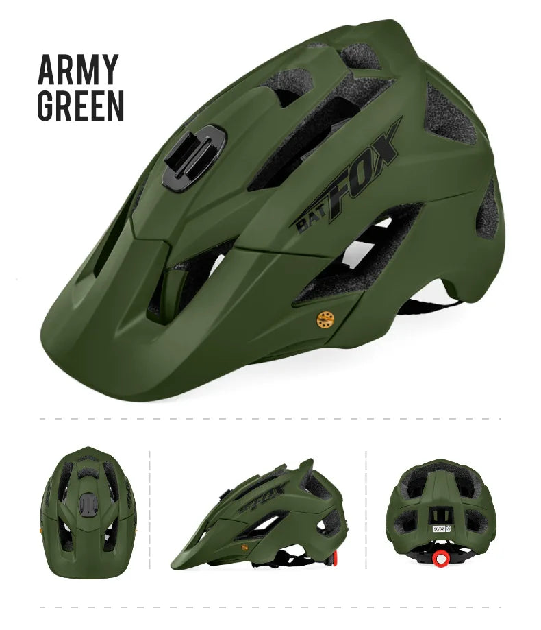 BATFOX Bike Helmet Overall Molded Mountain Road Helmet Ultralight Men Bicycle Cycling Equipment DH AM Casco Ciclismo Bicicleta