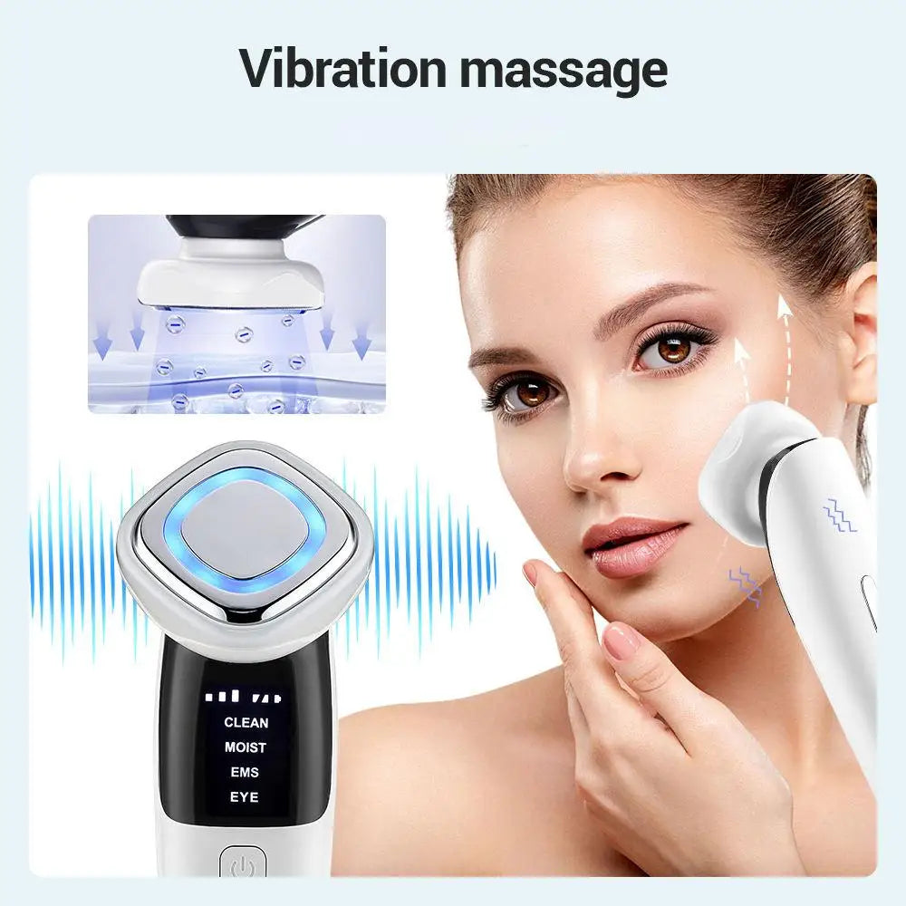 4 in 1 Microcurrent Facial Massager Vibration Anti Aging Face Eye and Neck Skin Care Tool EMS Face Toning Face Lifting Device