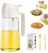 Spray for Olive Oil Dispenser Plastic 2 in 1 Oil Spray&Pour Oil Mister Bottle Cooking BBQ Baking  AirFryer 500ML for Oil Bottles