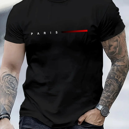 Men's 100% cotton summer loose PARIS Creative Letter Reseller