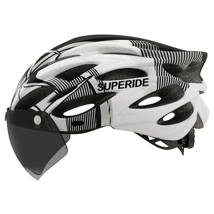 SUPERIDE Ultalight Cycling Helmet with Magnetic Googles & Sun Visor Men Women In-mold Road Bike MTB Bicycle Helmet