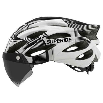 SUPERIDE Ultalight Cycling Helmet with Magnetic Googles & Sun Visor Men Women In-mold Road Bike MTB Bicycle Helmet