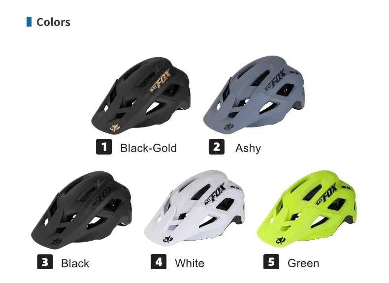 BATFOX Bike Helmet Overall Molded Mountain Road Helmet Ultralight Men Bicycle Cycling Equipment DH AM Casco Ciclismo Bicicleta