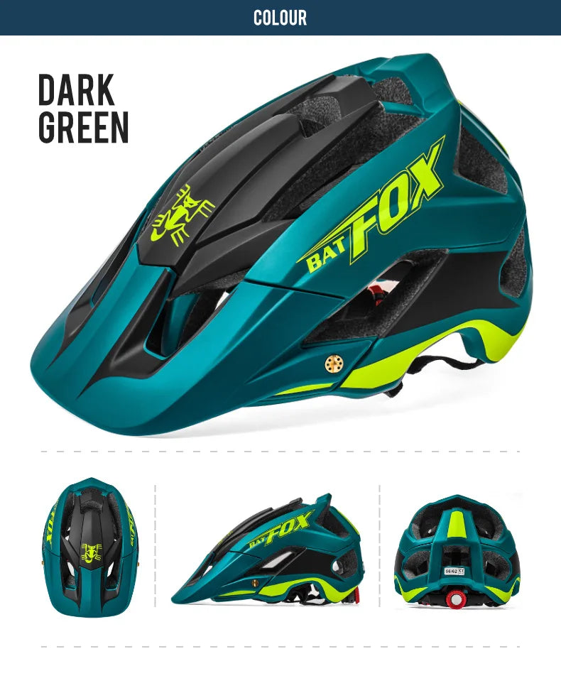 BATFOX Bike Helmet Overall Molded Mountain Road Helmet Ultralight Men Bicycle Cycling Equipment DH AM Casco Ciclismo Bicicleta