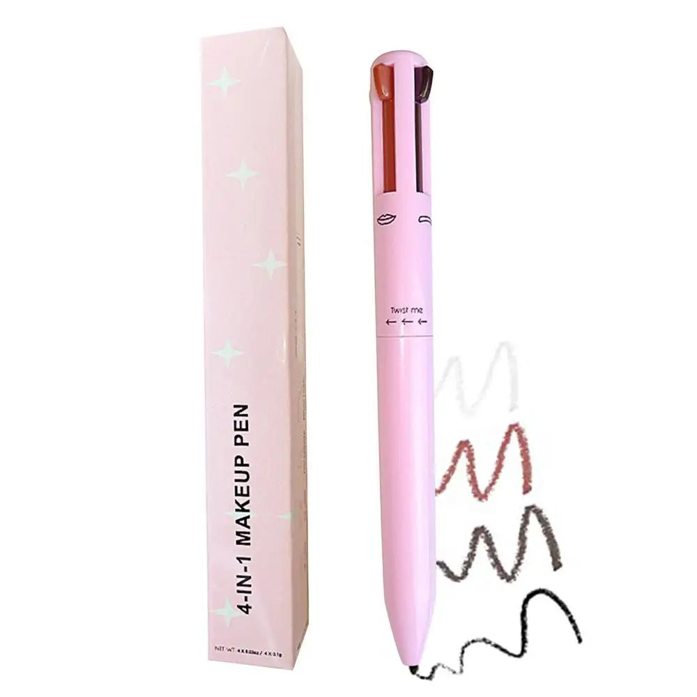 NEW 4 In 1 Eyebrow Pencil Lip Liner Highlighter Pen Waterproof Lasting EasyColor Sweat-Proof Eyeliner Makeup Pen Cosmetic Beauty