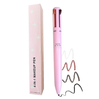 NEW 4 In 1 Eyebrow Pencil Lip Liner Highlighter Pen Waterproof Lasting EasyColor Sweat-Proof Eyeliner Makeup Pen Cosmetic Beauty
