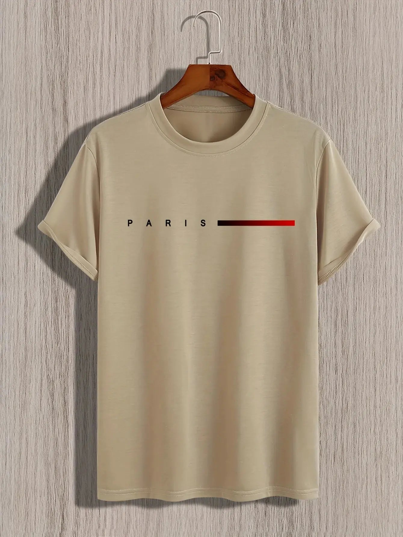 Men's 100% cotton summer loose PARIS Creative Letter Reseller