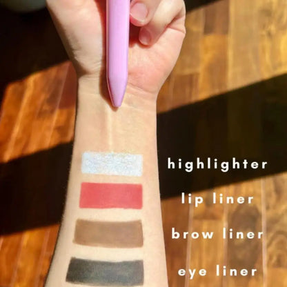 NEW 4 In 1 Eyebrow Pencil Lip Liner Highlighter Pen Waterproof Lasting EasyColor Sweat-Proof Eyeliner Makeup Pen Cosmetic Beauty