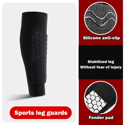1Pcs Football Shin Guard Socks Sleeves with Foam Calf Compression Sleeve Honeycomb Pads Sports Legging & Soccer Equipment
