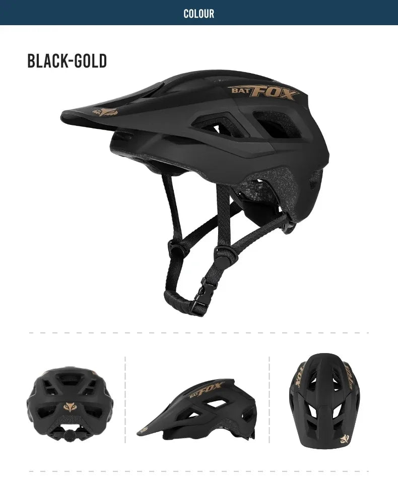 BATFOX Bike Helmet Overall Molded Mountain Road Helmet Ultralight Men Bicycle Cycling Equipment DH AM Casco Ciclismo Bicicleta