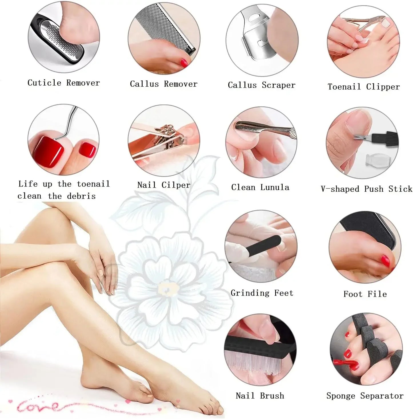 8/10/23PCS Pedicure Foot File Professional Rasp Heel Grater Hard Dead Skin Callus Remover Pedicure Foot Care Tools household