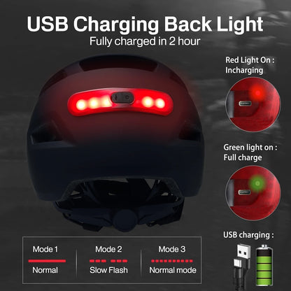 PJT New Cycling Helmet In-Mold Mountain Road USB Rechargeable Taillight Bicycle Bike Helmets Sports Safe Hat MTB Cycling Helmet