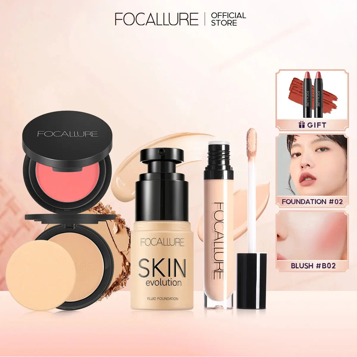 FOCALLURE 4 Pcs Makeup Set Primer Liquid Reseller