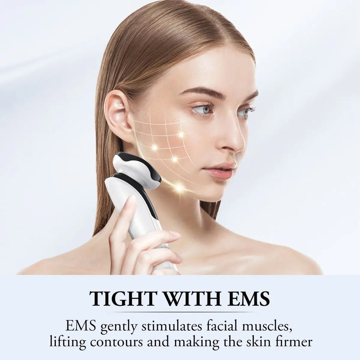 4 in 1 Microcurrent Facial Massager Vibration Anti Aging Face Eye and Neck Skin Care Tool EMS Face Toning Face Lifting Device