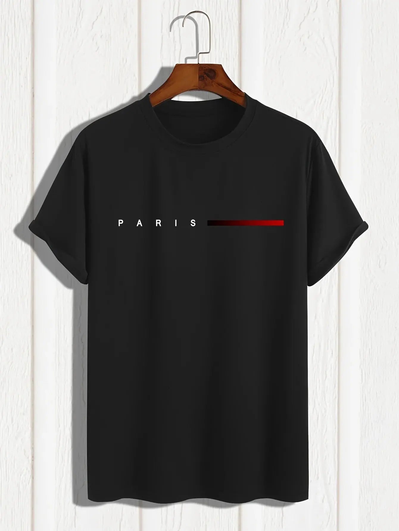 Men's 100% cotton summer loose PARIS Creative Letter Reseller