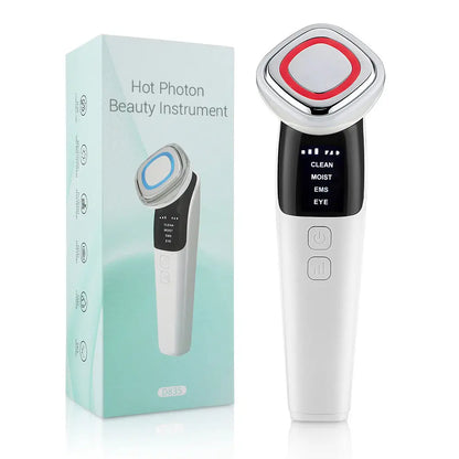 4 in 1 Microcurrent Facial Massager Vibration Anti Aging Face Eye and Neck Skin Care Tool EMS Face Toning Face Lifting Device