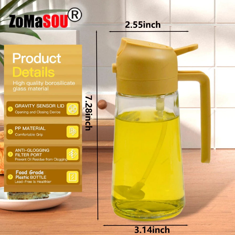 1-4Pcs 2in1 Oil Sprayer Bottle Plastic BBQ Cooking Oil Dispenser Olive Oil Pourers Sprayer Kitchen Baking Mister Vinegar Bottle