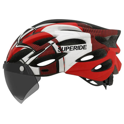 SUPERIDE Ultalight Cycling Helmet with Magnetic Googles & Sun Visor Men Women In-mold Road Bike MTB Bicycle Helmet