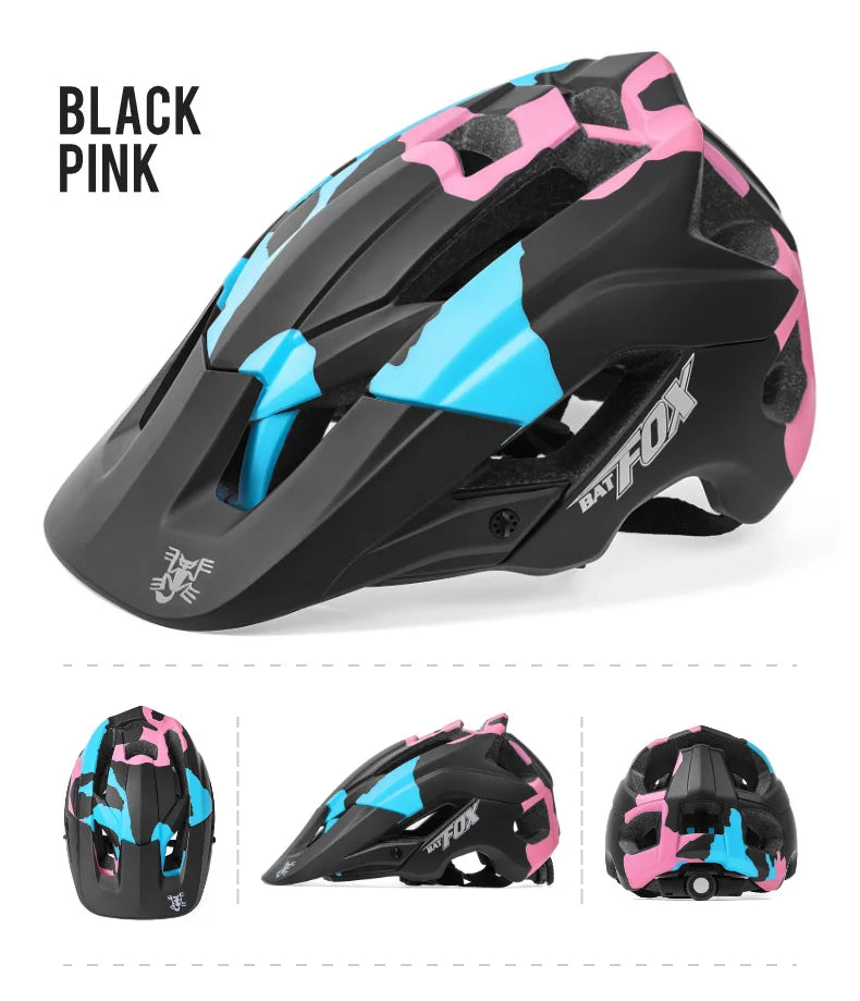 BATFOX Bike Helmet Overall Molded Mountain Road Helmet Ultralight Men Bicycle Cycling Equipment DH AM Casco Ciclismo Bicicleta