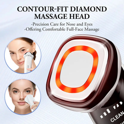 4 in 1 Microcurrent Facial Massager Vibration Anti Aging Face Eye and Neck Skin Care Tool EMS Face Toning Face Lifting Device