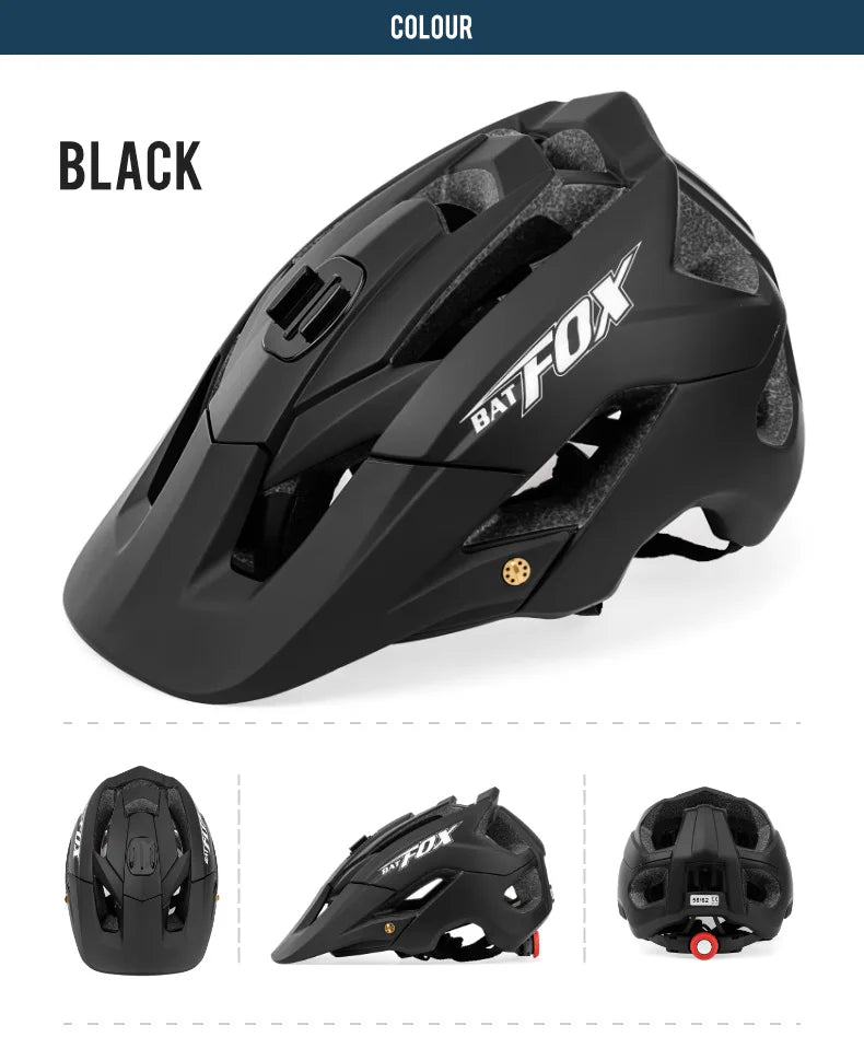 BATFOX Bike Helmet Overall Molded Mountain Road Helmet Ultralight Men Bicycle Cycling Equipment DH AM Casco Ciclismo Bicicleta