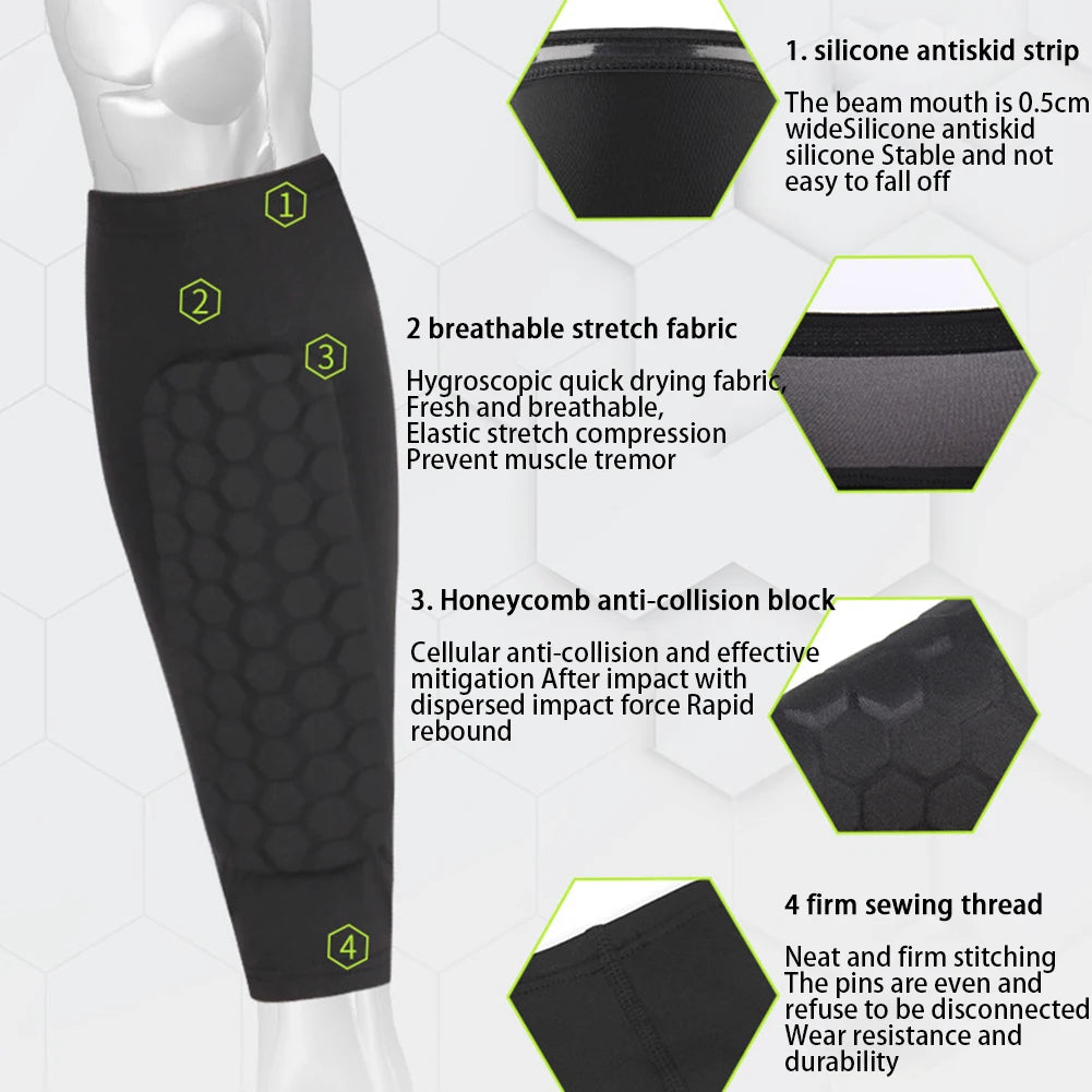1/2Pcs Sports Soccer Shin Guard Pad For Kids Sleeve Sock Leg Support Football Compression Calf Sleeve Shinguard For Adult Teens
