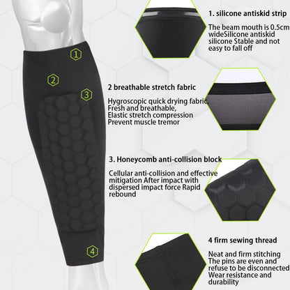 1/2Pcs Sports Soccer Shin Guard Pad For Kids Sleeve Sock Leg Support Football Compression Calf Sleeve Shinguard For Adult Teens