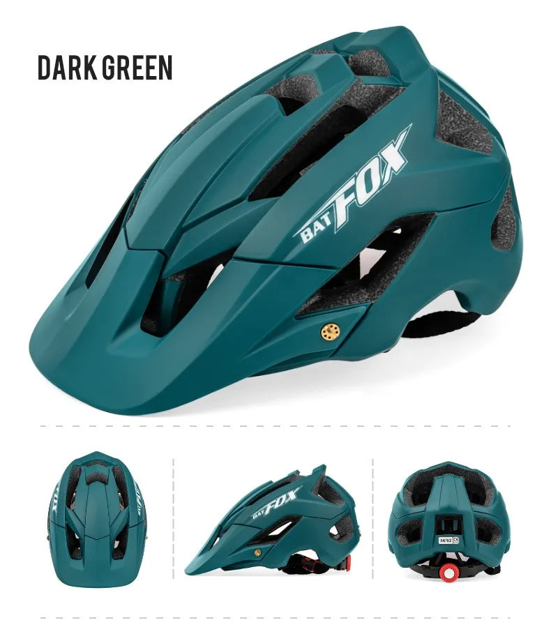 BATFOX Bike Helmet Overall Molded Mountain Road Helmet Ultralight Men Bicycle Cycling Equipment DH AM Casco Ciclismo Bicicleta