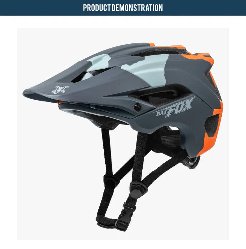 BATFOX Bike Helmet Overall Molded Mountain Road Helmet Ultralight Men Bicycle Cycling Equipment DH AM Casco Ciclismo Bicicleta