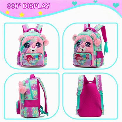 Kids Backpack for Girls Cute School Bag Set with Insulated Lunch Tote Back to School Bookbag Perfect Gift for Elementary Student