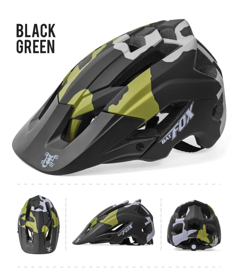 BATFOX Bike Helmet Overall Molded Mountain Road Helmet Ultralight Men Bicycle Cycling Equipment DH AM Casco Ciclismo Bicicleta