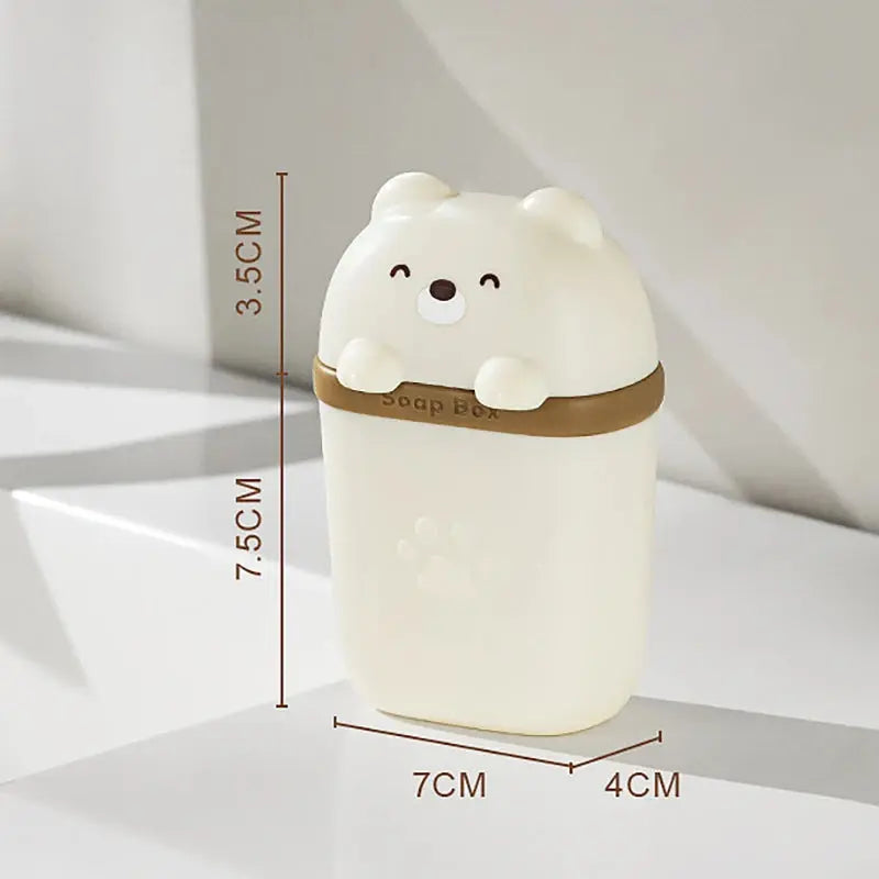 Cartoon Bear Portable Soap Dish Sealed Storage Reseller