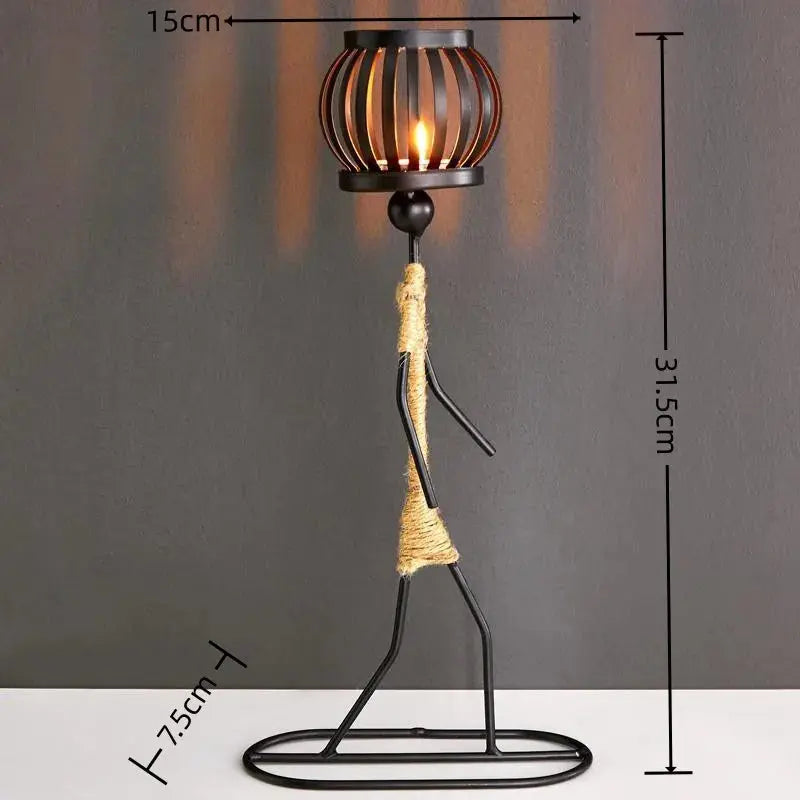 Nordic Metal Candlestick Abstract Character Reseller