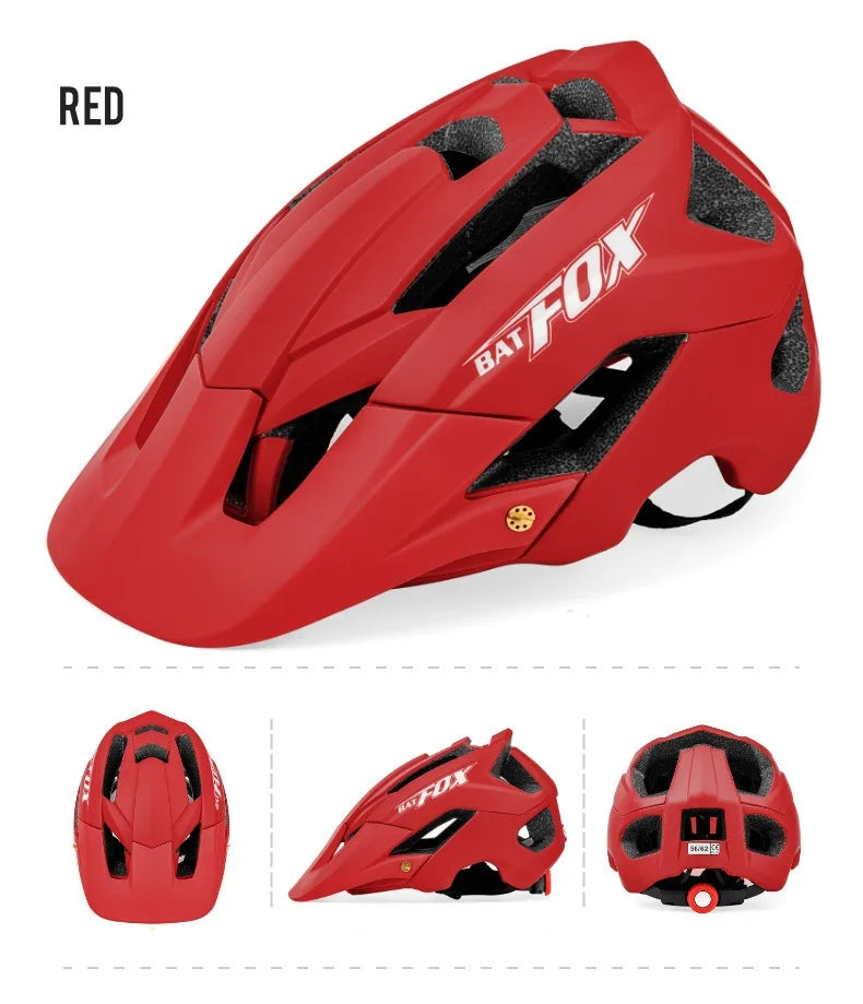 BATFOX Bike Helmet Overall Molded Mountain Road Helmet Ultralight Men Bicycle Cycling Equipment DH AM Casco Ciclismo Bicicleta