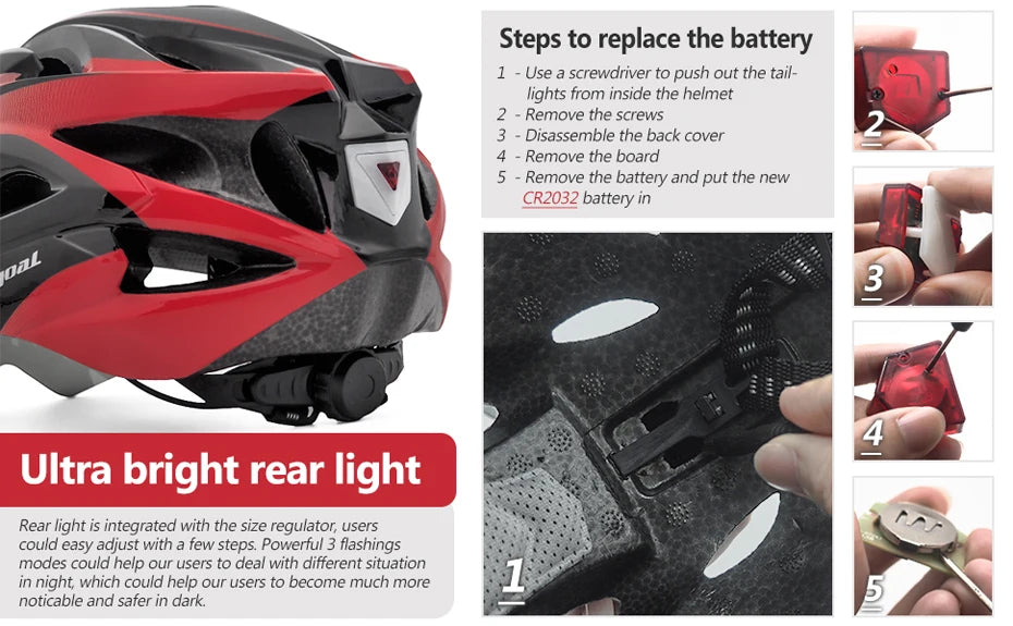 VICTGOAL Bicycle Helmet For Men Taillight Magnetic Goggles UV400 Lens Sun Visor Cycling Helmets MTB Electric Scooter Bike Safety