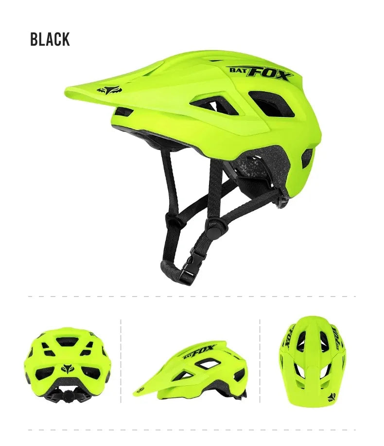 BATFOX Bike Helmet Overall Molded Mountain Road Helmet Ultralight Men Bicycle Cycling Equipment DH AM Casco Ciclismo Bicicleta