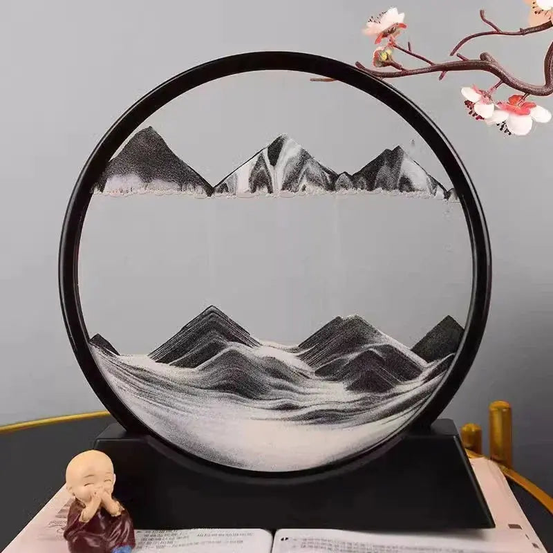 3D Moving Sand Art Picture Round Glass Deep Sea Reseller