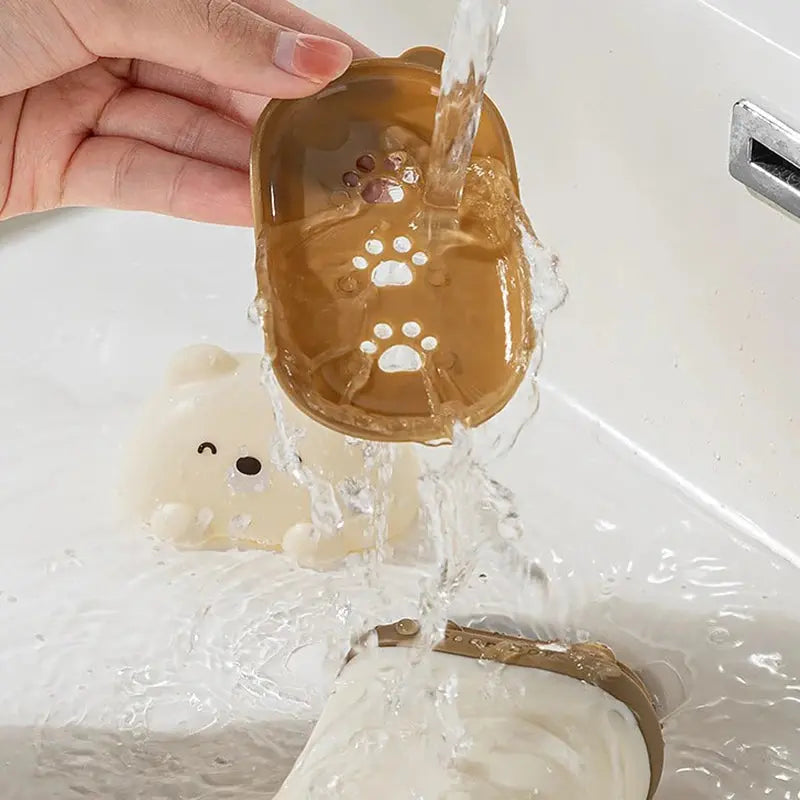 Cartoon Bear Portable Soap Dish Sealed Storage Reseller