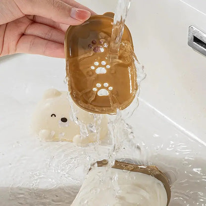 Cartoon Bear Portable Soap Dish Sealed Storage Reseller